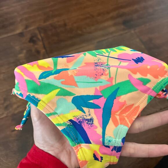 Cat and Jack Girls 3t Swimsuit Yellow Blue Green Floral One Piece Tropical - Picture 5 of 5